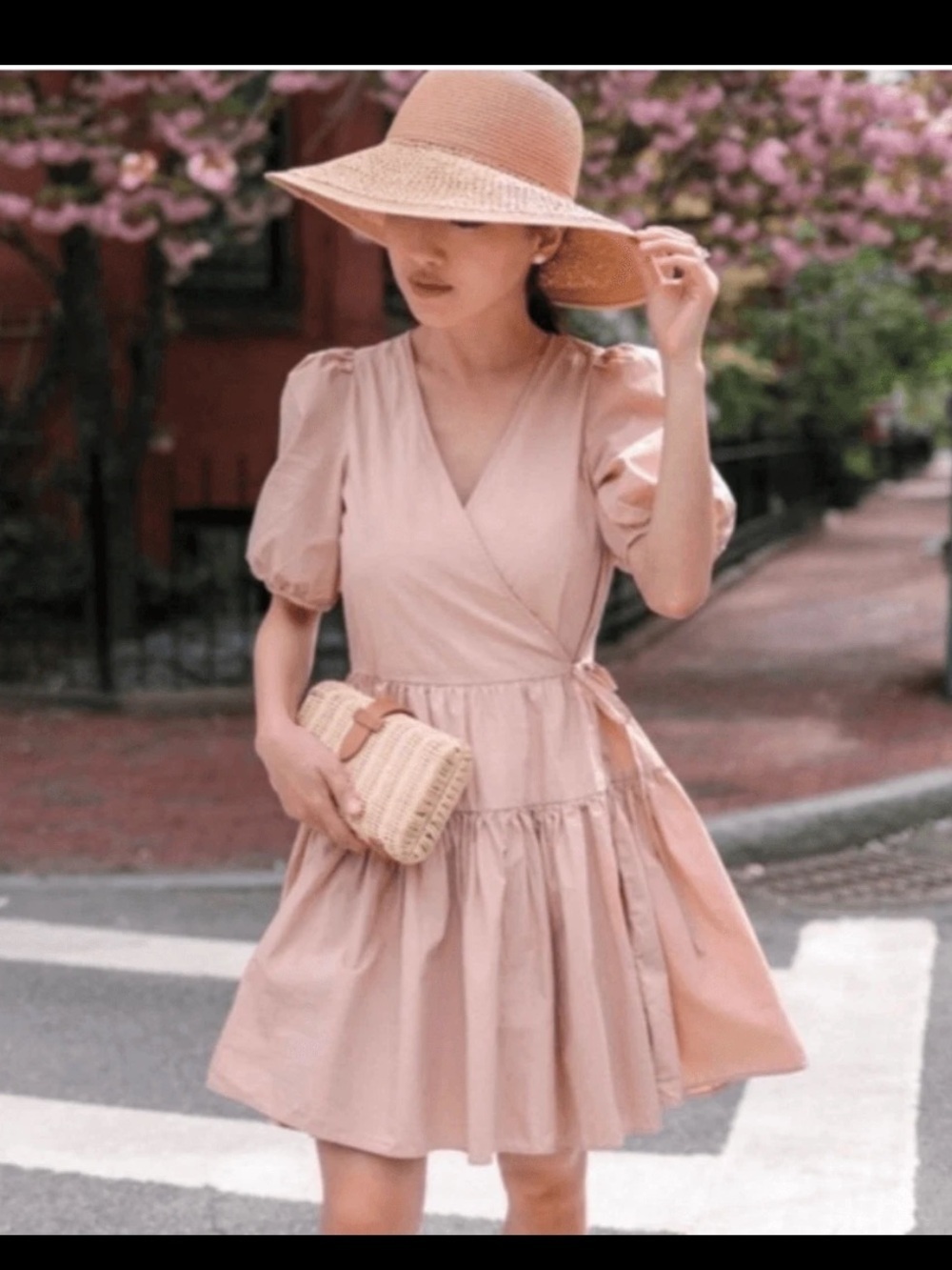 J. Crew Puff Taupe Puff-Sleeve Wrap Dress XS